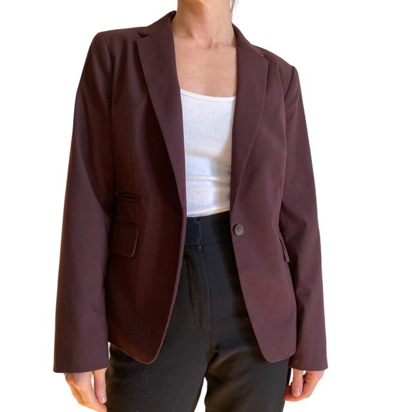 Banana Republic Blazer Burgundy Office Siren Business Casual Size 4 Small - Picture 3 of 15